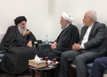 Rouhani Meets Ayatollah Sistani 