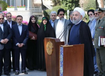 President Hassan Rouhani on Sunday spoke to reporters after the last Cabinet meeting of the current year. 