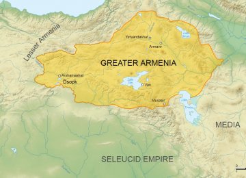 A map of Armenia from 6th to 2nd century BC