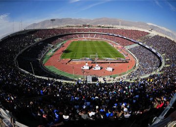  A fully-packed Azadi Stadium during a match between Esteghlal and Persepolis