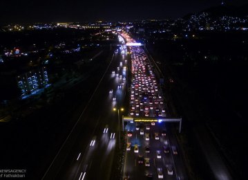 Tehran-Karaj Highway during rush hours