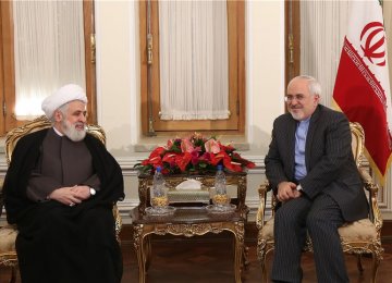 Zarif Meets Hezbollah Deputy