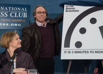 Doomsday Clock Stays at Three Minutes to Midnight