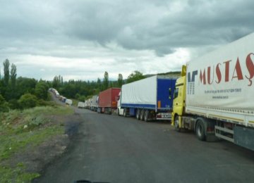 Turkish Trucks Lining Up on Border