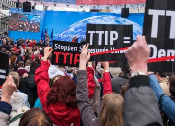 Protesters Across Europe Condemn TTIP Trade Deal 