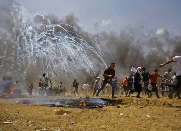 The protest came ahead of the annual commemorations of the Nakba, or “catastrophe”, which marks creation of Israel on May 15, 1948 that led to the expulsion of hundreds of thousands of Palestinians.