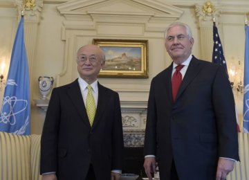 Tillerson, Amano Discuss Iran Nuclear Pact