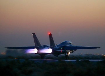 Air Force Fighters Practice Carpet-Bombing