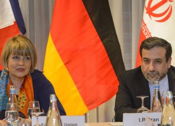 Secretary-General of European External Action Service Helga Schmid (L) and Iranian Deputy Foreign Minister Abbas Araqchi are in charge of the high-level Iran-EU talks.