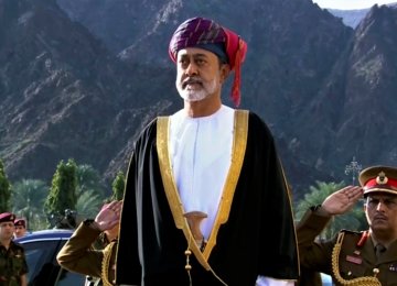 Omani Sultan to Visit Tehran Sunday 