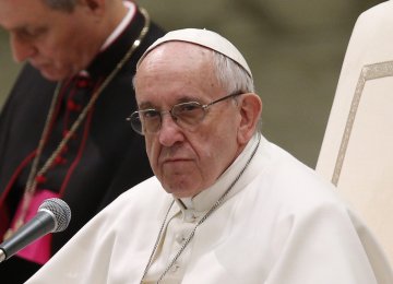 Pope Decries Barbaric Assaults  on Tehran 