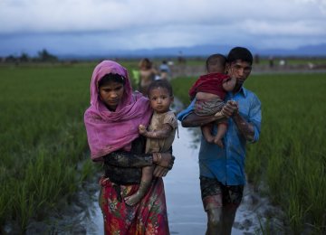 The violence has sent tens of thousands of Rohingya fleeing across the border into Bangladesh