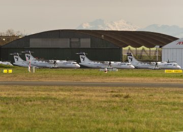 The pictures circulated on the Internet show the ATR planes painted in Iran Air livery lined up for delivery to the flag carrier.  (Flickr/Paul Rowbotham)