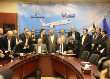 The deal is for Aseman to buy 30 737 Max jets from Boeing with an option for 30 more.