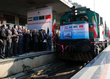 In a 2016 test, China and Iran drove a train from the port of Shanghai in eastern China to Tehran in just 12 days, a journey that takes 30 days by sea.