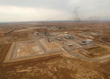 An aerial view of Mansouri oilfield.