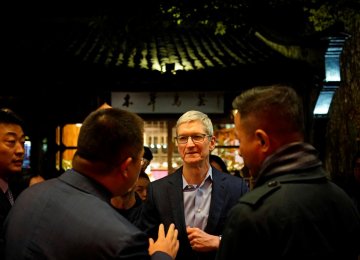 Apple CEO Tim Cook in Wuzhen, Zhejiang province, China, Dec. 2