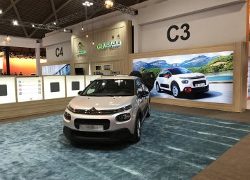 SAIPA has dedicated a booth to its joint venture with French automotive giant Citroen, showcasing the small city hatchback C3.