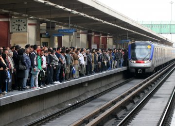 An estimated 3.8 million commuters use Tehran subway every day.