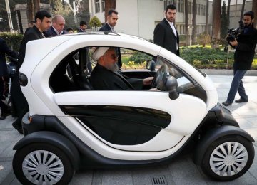 The Yooz two-seater quadricycle is Iran’s first domestically produced electric vehicle. 