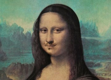 The Mona Lisa with moustache painting