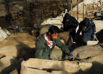  A view of the excavation site in Hamedan