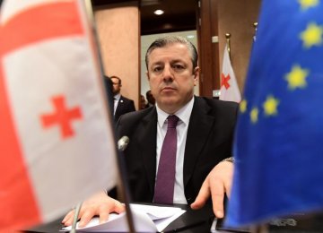 Georgian Prime Minister Giorgi Kvirikashvili attends a European Council meeting in Brussels, Belgium, in Dec. 2016. (File Photo)