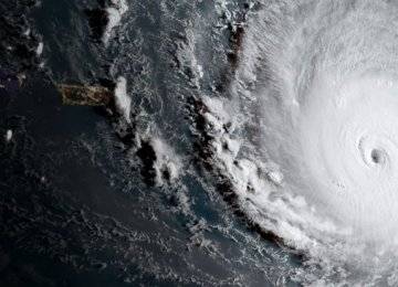 The eye of Irma passed over the island of Barbuda east of Puerto Rico, early on Sept. 6. 