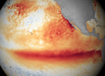 The El Nino weather pattern led to the emission of 3 billion tons of carbon.