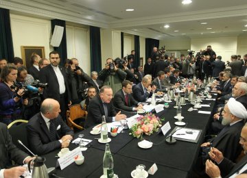 Emmanuel Macron, as the then French minister of the economy, at a meeting with Iranian delegation in Paris in 2016