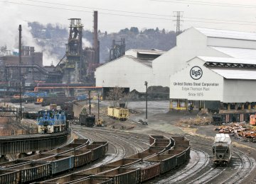 A US steel plant in Braddock, Pennsylvania
