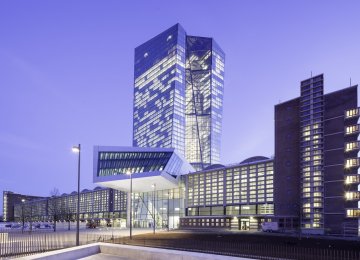 The headquarters of the European Central Bank in Frankfurt’s Ostend district.