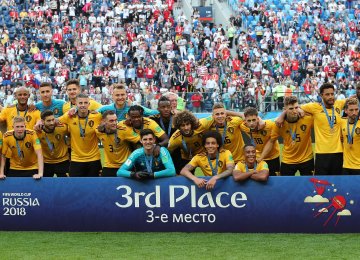 Belgium finished third after beating England 2-0.