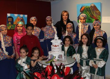 Behnoush Foroutan and the artist children 