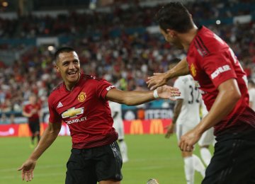 Alexis Sanchez netted the first goal for United. 