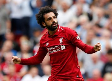 Mohamed Salah scored the  first goal for Liverpool.