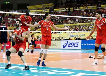 Iran players rejoice after winning over the US.