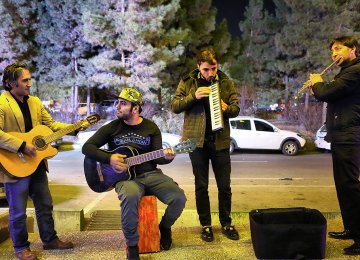 A street band in Tehran
