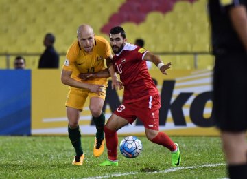 The Socceroos scored the first goal in five minutes before  the interval and Syria leveled the game on the 85th minute.