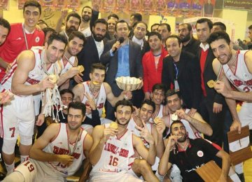 Tabriz Municipality basketball team won the title for national basketball league in February. 
