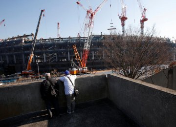 Under-construction National Stadium, the main venue for Tokyo 2020 