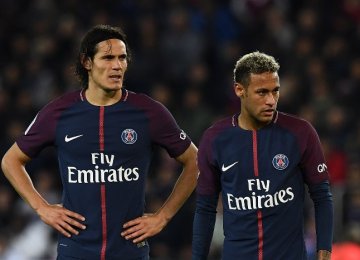 Will Cavani (L) and Neymar be able  to put their differences aside on Wednesday night? (Photo: AFP)