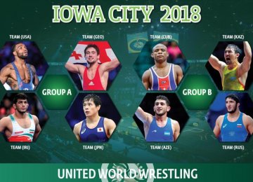 Three Giants and Iran in Wrestling World Cup Pool A 