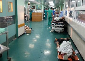 A corridor in the Al-Shifa Hospital in Gaza,  pictured last year. (File Photo)