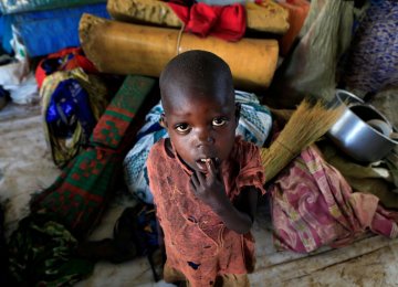 A displaced boy from S. Sudan in Pajok town across the border in northern Uganda (File Photo)