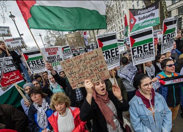 Angry Protest in London Against Israeli Attacks on Palestinians