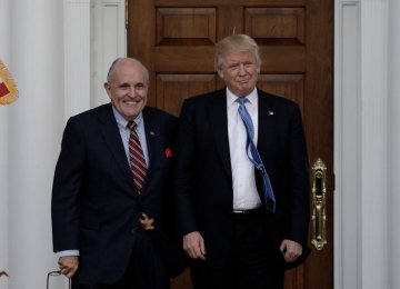 Rudy Giuliani (L) and Donald Trump