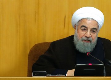 President Hassan Rouhani at a Cabinet meeting in Tehran, July 26. 