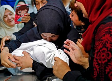 Hundreds marched in the funeral of  eight-month-old Leila al-Ghandour,  who died of inhaling tear gas.