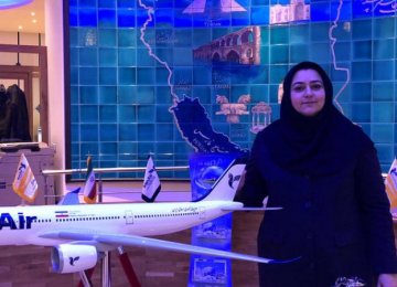  CEO of Iran Air Farzaneh Sharafbafi at the airline’s Paris headquarters.